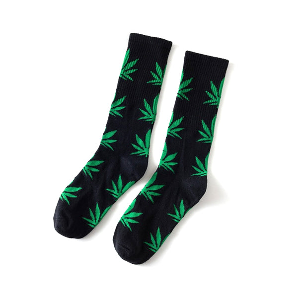 Leaf Crew Socks Green/Black